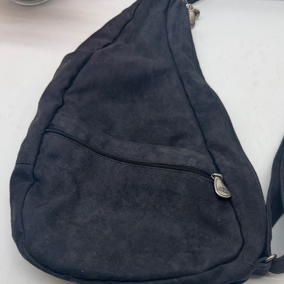 Ameribag Relax Your Back Stylish Black Microsuede Sling Bag BP9393F - Picture 2 of 15